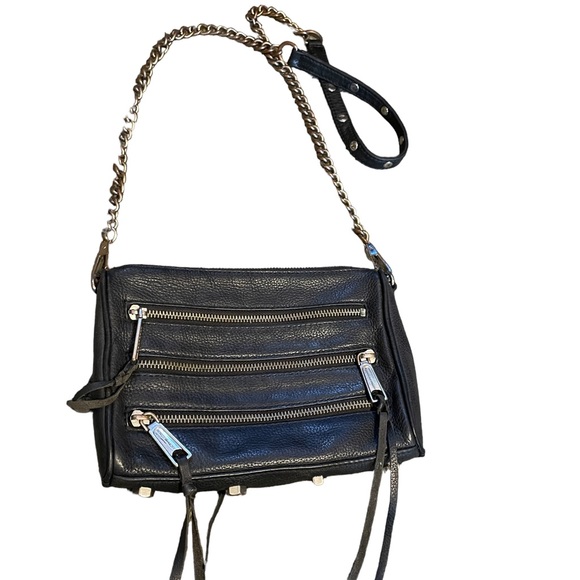 Rebecca Minkoff 3 Zip Cross-body Bag, Black, GUC - Picture 1 of 8